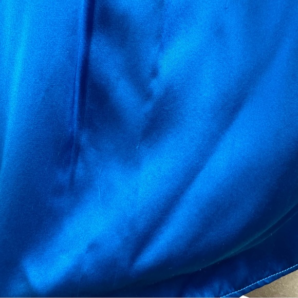 Yumi Kim Vintage Silk Sleeveless Beaded stop Open Back Blue Black - Picture 4 of 6